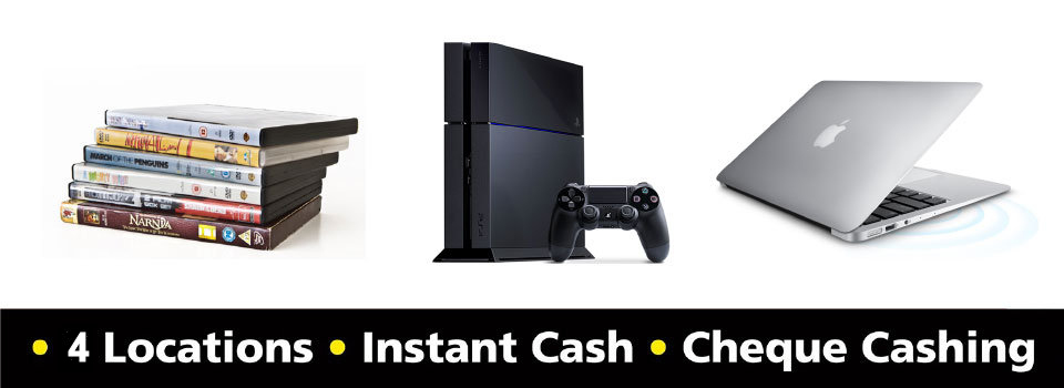 4 locations, instant cash, cheque cashing - games, PlayStation, iMac